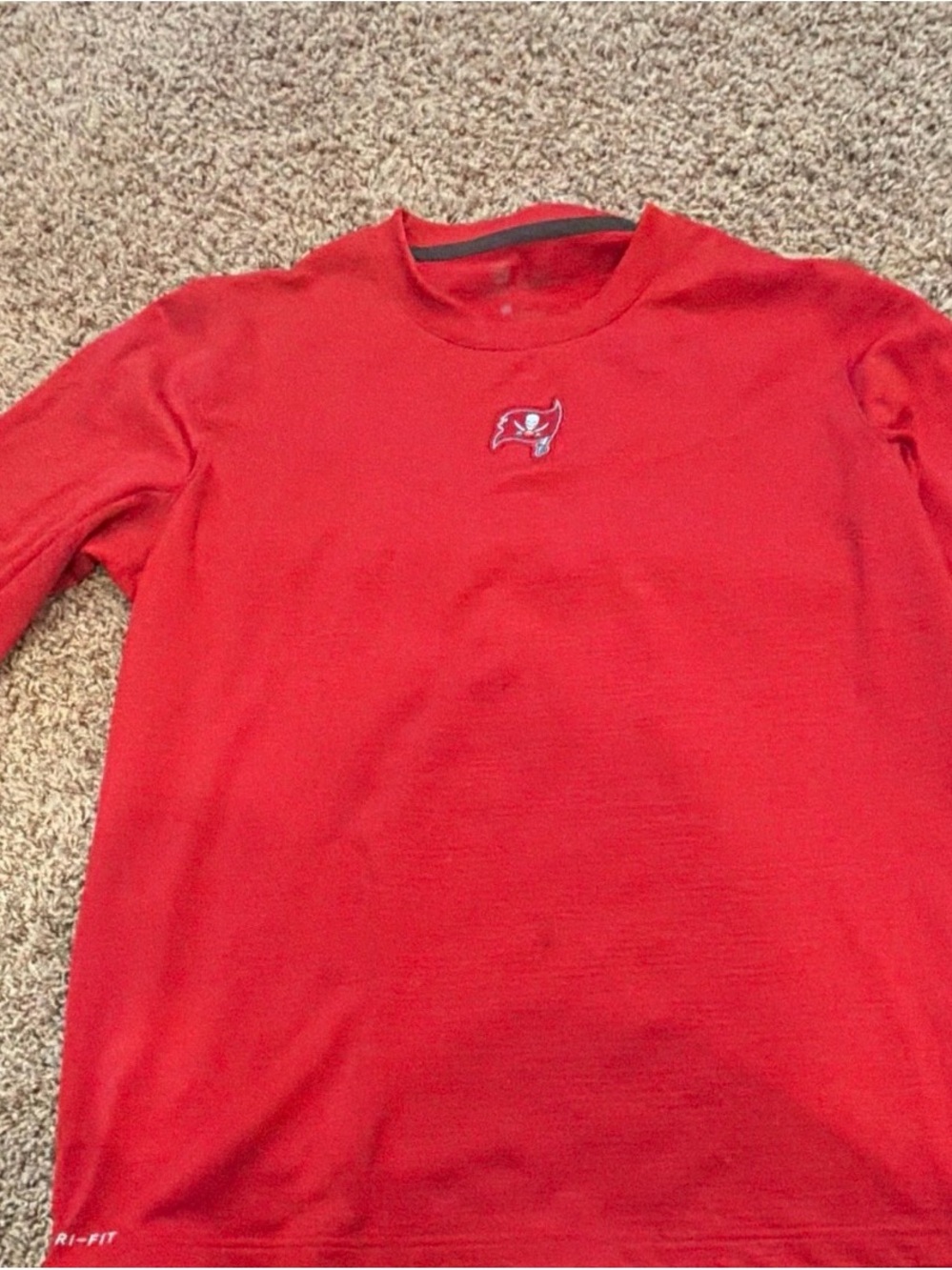 Nike Red Crewneck Sweater with Small Embroidered Logo